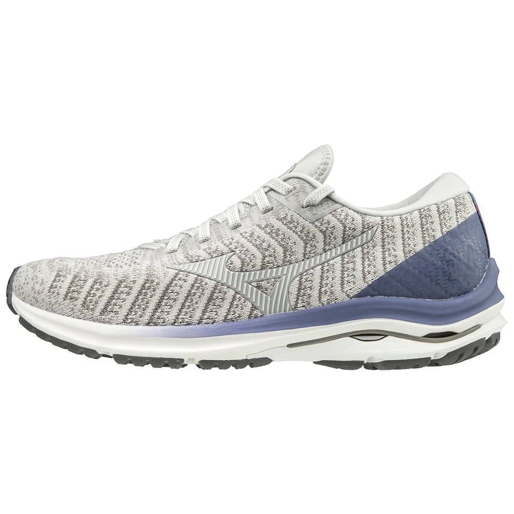 Zapatillas Running Mizuno Wave Rider 24 WAVEKNIT™ Mujer Gris/Blancas Baratas SVWB-28703